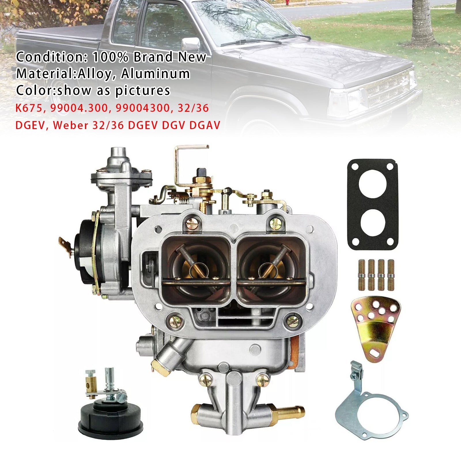1986-1987 Mazda B2000 2.0L Weber 32/36 DGV DGEV DGAV 2 Barrel Carburetor 22680 99004300 32/36 DGEV Generic