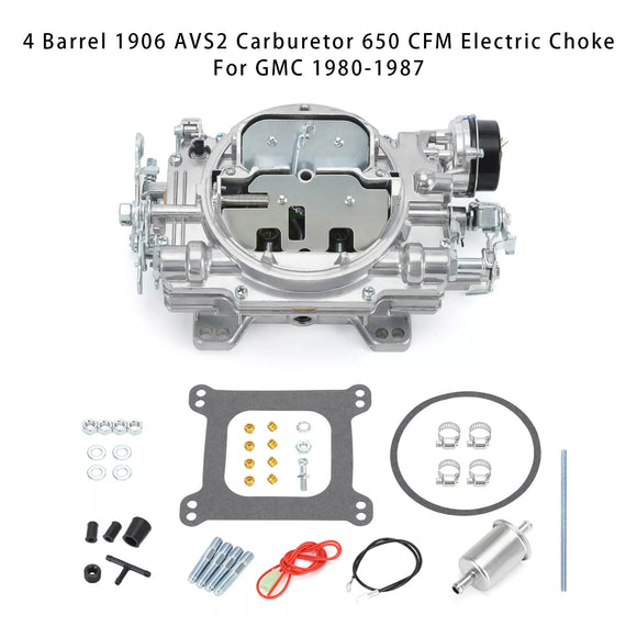 4 Barrel 1906 AVS2 Carburetor 650 CFM Electric Choke For GMC 1980-1987