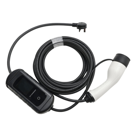 Tragbares EV-Ladegerät Typ 2, 10 Meter Kabel, 3-poliger UK-Stecker, 13 A, einstellbar