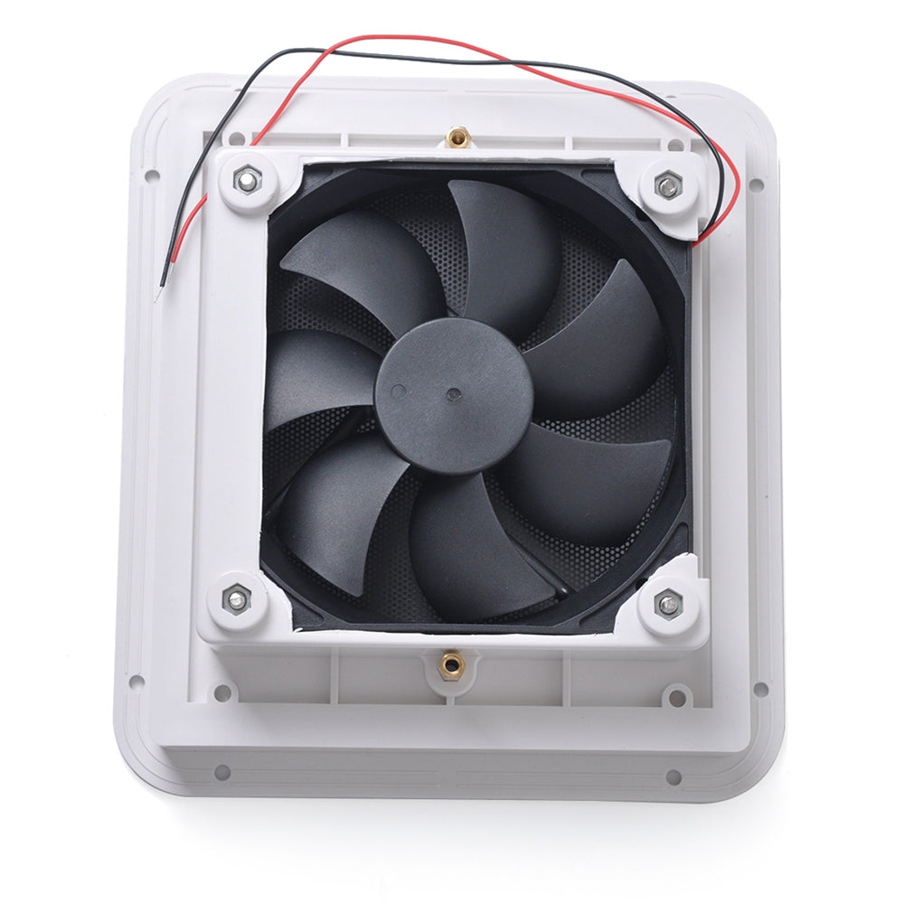 White 12V RV Side Vent Fan – Mute Exhaust For Caravan, Trailer, Camper – Quiet Cooling Ventilation