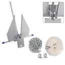 Kit Galvanized Boat Anchor 8Lbs Sliding Anchor & Chain & Rope Silver For Boat-2