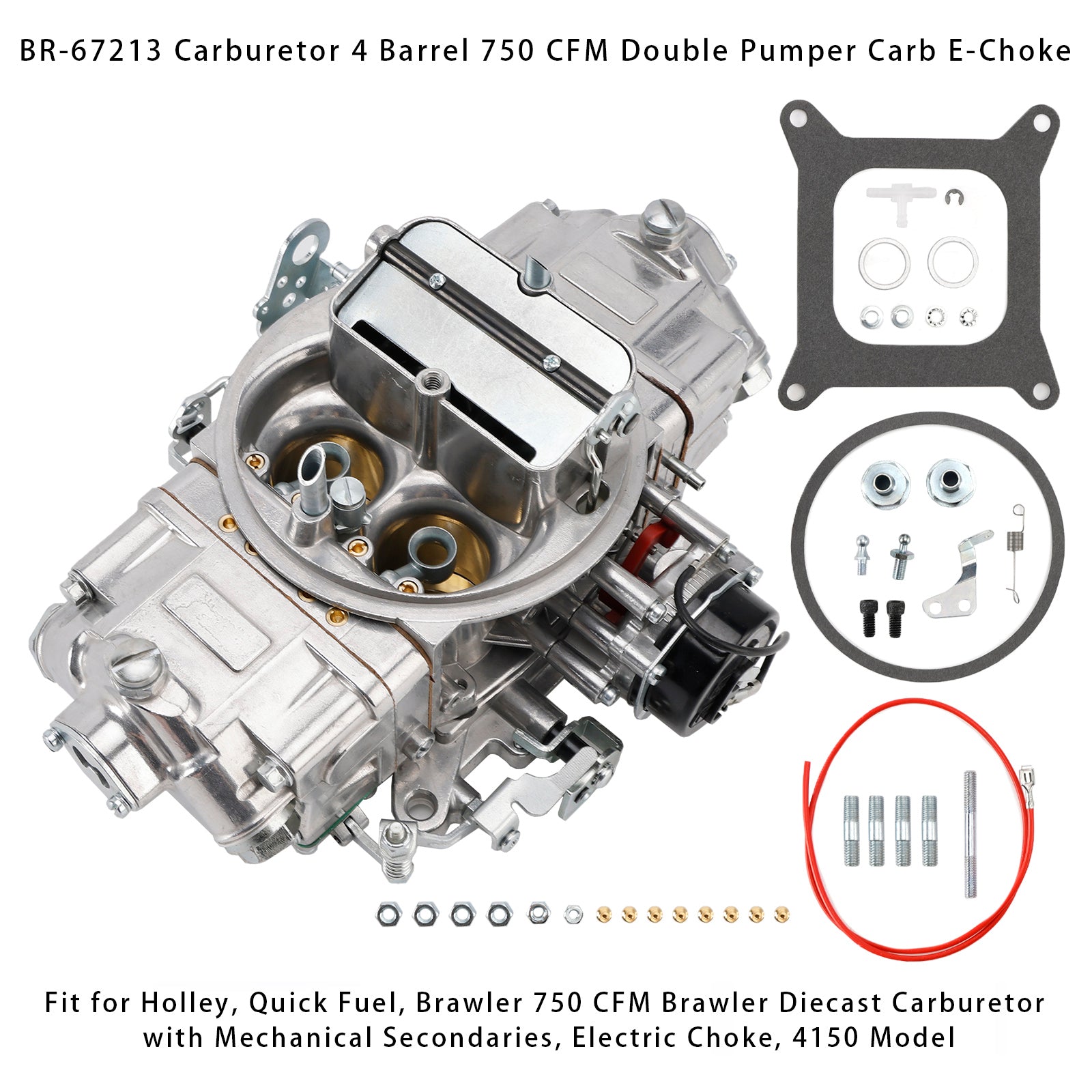 BR-67213 Carburetor 4 Barrel 750 CFM Double Pumper Carb E-Choke