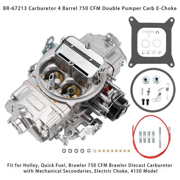4 Barrel 750 CFM Double Pumper Carb E-Choke  BR-67213 Carburetor