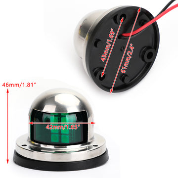 2PCS Red Green Navigation 16 LED Marine Bow Boat 12V Yacht Pontoon Bright Lights - 0