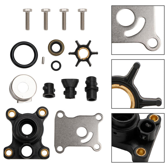 Wasserpumpen-Impeller-Kit für Johnson Evinrude 8-15 PS Außenborder mit Gehäuse 18-3327